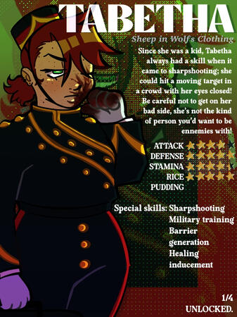 Tabetha character card.