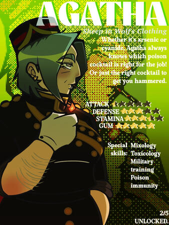 Agatha character card.