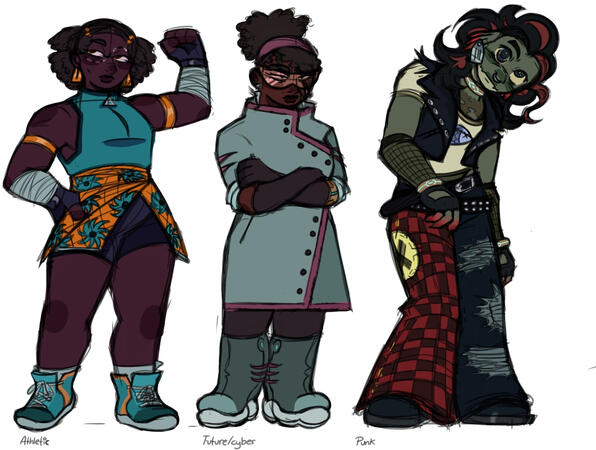 My OCs Klaire, Charlyse and Pyren (in order).