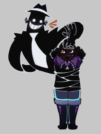 monkey wrench fanart (Agent K + oc).